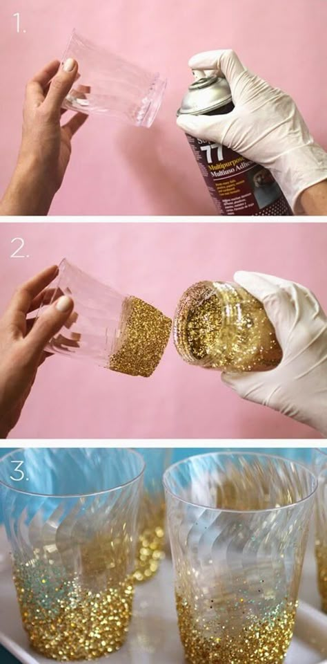 Adult Slumber Party, Anniversaire Diy, Glitter Party, Bachelorette Party Games, Diy Birthday Party, בר מצווה, Birthday Party 21, Glitter Cups, Glitter Diy