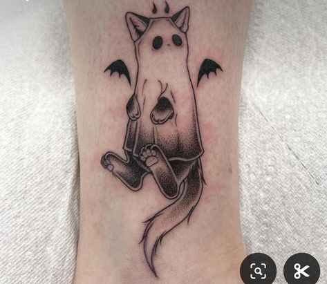 Miniature Tattoos, Cute Halloween Tattoos, Goth Tattoo, Black Cat Tattoos, Ghost Tattoo, Wicked Tattoos, Scary Tattoos, Flash Tattoo Designs, Creepy Tattoos