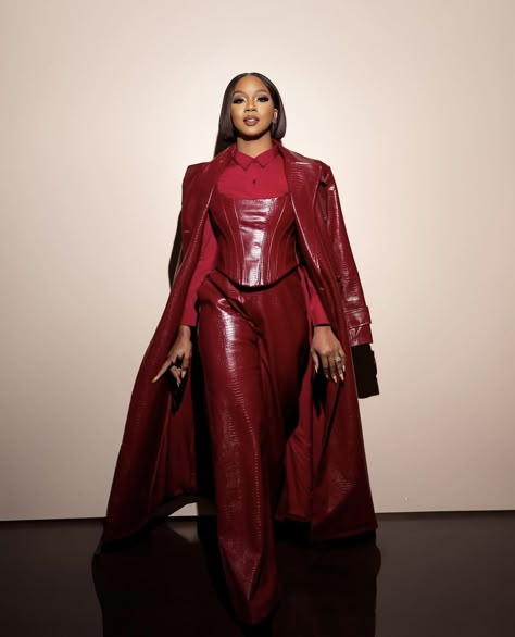 Event Fits, Sarah Jakes Roberts, Sarah Jakes, Female Suit, Power Moves, September 22, Red Outfit, Leather Outfit, May 5