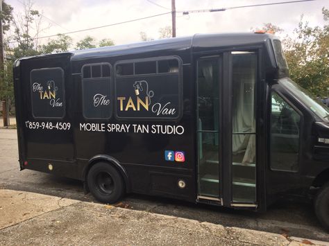 Kentucky's first mobile spray tan studio Spray Tan Home Studio, Mobile Spray Tan Van, Spray Tan Extraction Booth Diy, Home Spray Tan Room, Spray Tan Booth Ideas, Airbrush Tanning Room Ideas, Spray Tan Room Ideas Salons, Spray Tanning Room Ideas, Spray Tan Studio Ideas