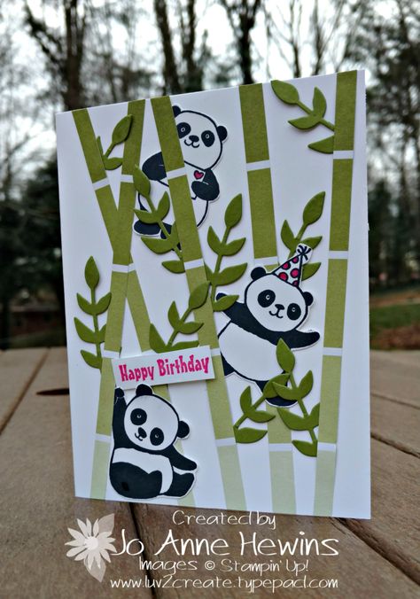 Paint Chip Cards, Panda Card, Asian Cards, Panda Party, Kids Birthday Cards, Marianne Design, Stamping Up Cards, Animal Cards, Baby Cards