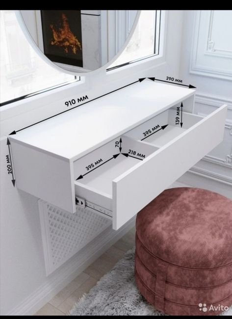 Floating Vanity Bedroom, Floating Vanity Makeup, Stylish Room Decor, Room Organization Bedroom, White Room Decor, Luxury Room Bedroom, Dressing Table Design, Wardrobe Room, Living Room Decor Inspiration