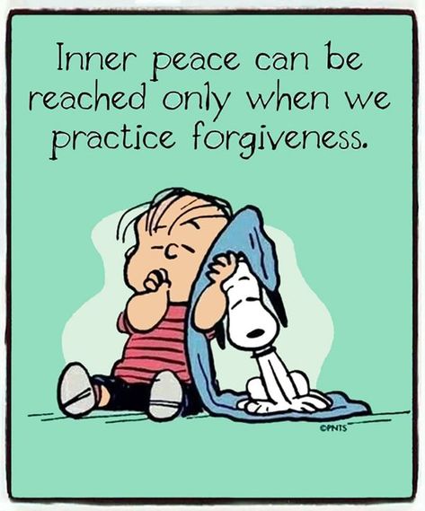 Inner peace can be reached only when we practice forgiveness. Peanuts Quotes, Charlie Brown Quotes, 귀여운 음식 그림, Snoopy Funny, Snoopy Quotes, Snoopy Love, Life Quotes Love, A Cartoon, The Words