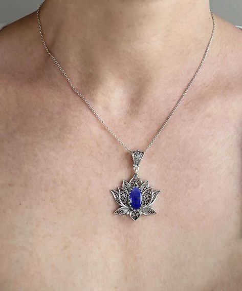 New product: Filigree Art Lapis Lazuli Gemstone Blossoming Lotus Flower Women Silver Pendant Necklace 👉🏽👉🏽 https://nuel.ink/y48maA Lapis Lazuli Necklace Pendants, The Deep Blue Sea, Flower Women, Lotus Pendant, Lapis Lazuli Jewelry, Lapis Lazuli Gemstone, Lapis Lazuli Necklace, Silver Polish, Deep Blue Sea