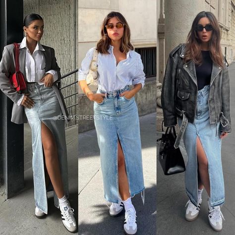 maxi skirts outfit • Instagram Maxi Skirts Outfit, High-waist Denim Maxi Skirt For Summer, Demi Skirt, Trendy Denim Wide-leg Maxi Skirt, Chic Denim Blue Wide-leg Maxi Skirt, Denim Maxi Skirt Outfit, Full-length Denim Blue Maxi Skirt, Outfits 30s, High-rise Blue Denim Maxi Skirt