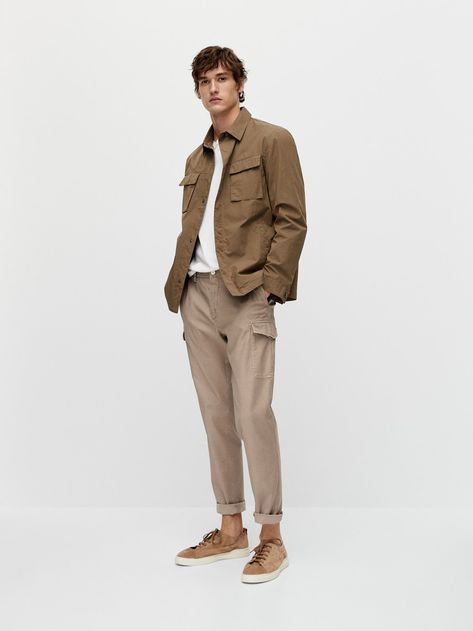 Beige Cargo Pants Outfit, Beige Cargo Pants, Beige Cargo, Blazer Men, Cargo Pants Outfit, Semi Casual, Men's Casual Style, Outfits And Accessories, Stylish Outfit