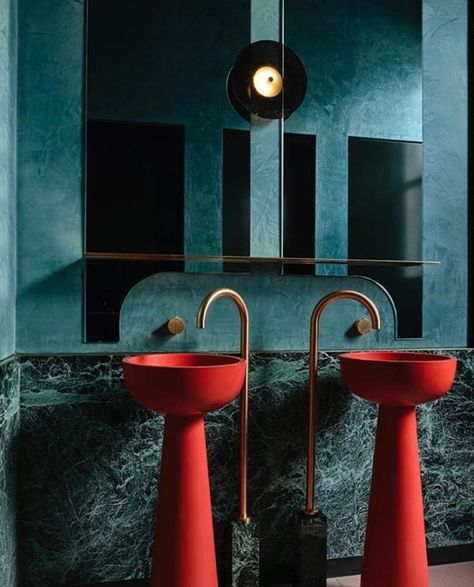 Mr Buckley’s Instagram post: “@bergmanandco⁠ ⁠ ⁠ ⁠ #interiordesign ⁠ #architecture⁠ #designer⁠ #interiors ⁠ #spaces ⁠ #colours ⁠ #objects ⁠ #objectdesign ⁠ #mrbuckley ⁠…” Estilo Kitsch, Bar Restaurant Design, Architecture Restaurant, Colorful Terrazzo, Restroom Design, Unisex Bathroom, Toilet Design, Drinks Design, Bad Design