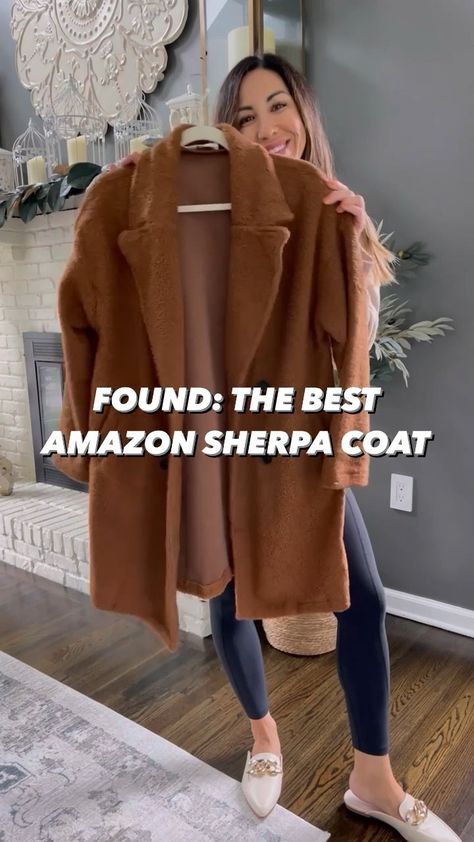 Angashion Women Long Sherpa Coat - … curated on LTK Long Black Sherpa Coat Outfit, Oversized Sherpa Outerwear For Cold Weather, Long Sleeve Sherpa Fur Coat For Winter, Sherpa Trench Coat, Sherpa Coat L.l.bean, Sherpa Coat, Teddy Coat, Fall Coat, Winter Coat