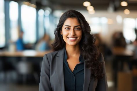 Mixed south asian woman standing smiling office adult smile.  | premium image by rawpixel.com / Boom Indian Business Women, South Asian Women, Office Women, Office Worker, Woman Standing, South Asian, Girls Dp, Smile Face, Diwali