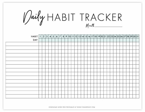 Habit Tracker Free Printable, Tracker Free Printable, Daily Habit Tracker, To Do Planner, Habit Tracker Bullet Journal, Tracker Free, Habit Tracker Printable, Daily Planner Printable, Habit Tracker