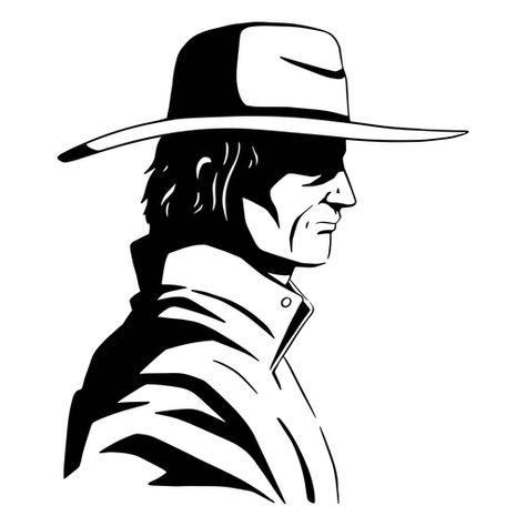 Cowboy Hat Side View, Cowboy Side Profile, Man Side View, Cowboy Man, Ghost Books, Profile Drawing, Cowboys Men, Instagram Puzzle, Man Hat