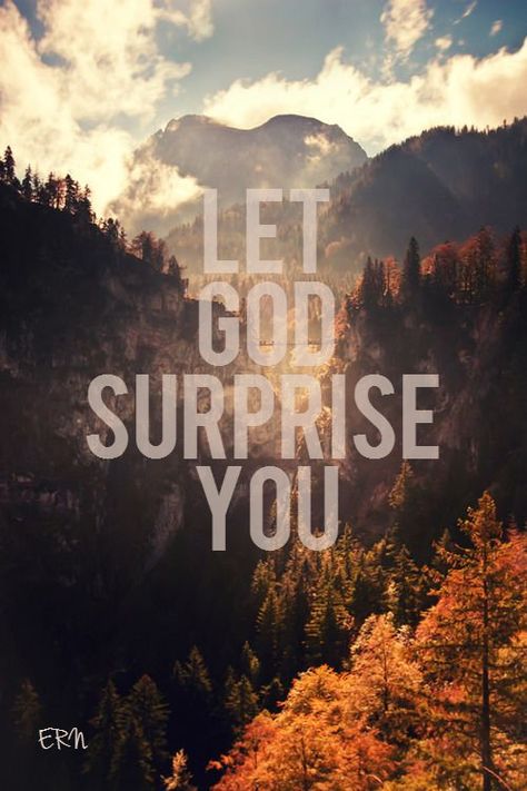 Let God surprise you Surprise Quotes, Praise Jesus, Health Affirmations, God's Promise, Gods Girl, Encouraging Quotes, Motivation Board, I Know The Plans, For God So Loved The World