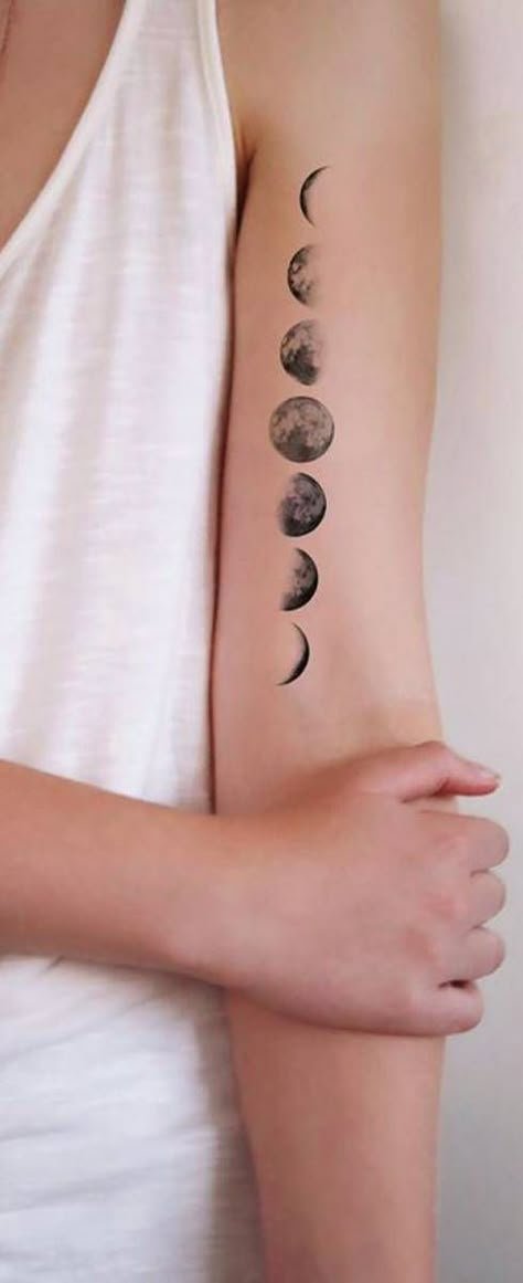 30 Minimalist Moon Phase Tattoo Ideas For Your Next Ink Phase Tattoo Ideas, Moon Phase Tattoo, Phase Tattoo, Infected Tattoo, Fonts Tattoo, Tattoo Lion, Moon Phases Tattoo, Libra Tattoo, Ring Finger Tattoos