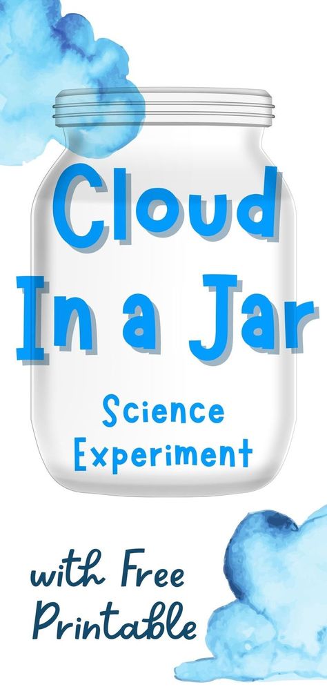 If you are studying weather with your kids, You have to try this easy science experiment! Only a few household items are needed to make your own cloud in a jar! Wow your kids and students with this engaging activity about cloud formation. Rain Cloud In A Jar Worksheet, Weather Crafts 1st Grade, Weather In A Jar, Cloud In A Jar Science Project, Kindergarten Weather Experiments, Make A Cloud In A Jar, Raincloud In A Jar, Rain In A Jar Experiment, Cloud Finder Craft