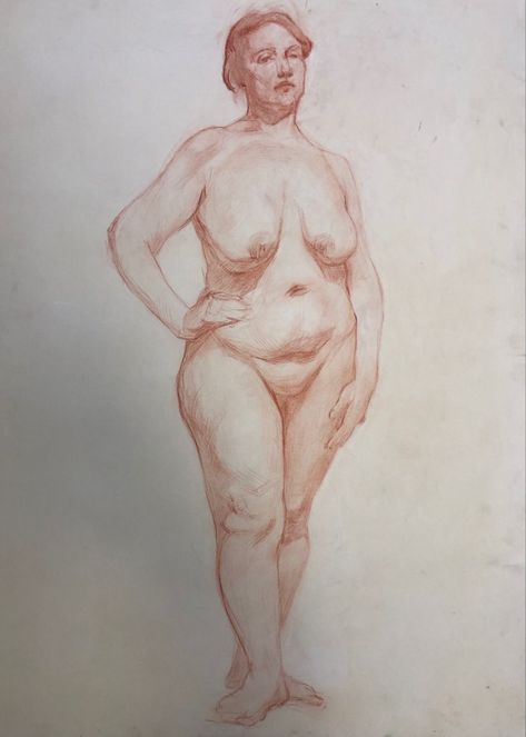 Body Drawing Realistic, Nude Drawing References Female Pose, Nude Anatomy Drawing, Nude References For Art, Academic Figure Drawing, Woman Figure Drawing, Sanguine Drawing, Academia Drawing, Cityscape Drawing