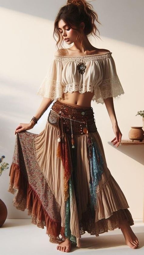 Witchy Boho Fashion, Boho Core, Boho Lookbook, Boho Halter Top, Look Boho Chic, Fest Outfits, Mode Hippie, Estilo Hippie, Stil Boho