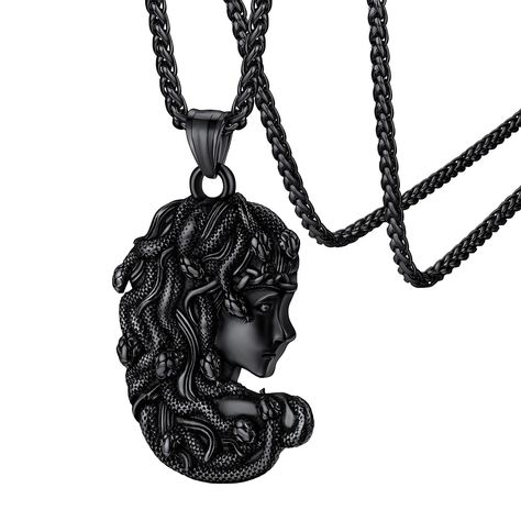 Medusa Pendant Necklace for Women Men, Stainless Steel/18K Gold Plated Ancient Greece Jewelry Customizable Delicate Gift Packaging Ancient Greece Jewelry, Greece Jewelry, Medusa Necklace, Medusa Pendant, Ornate Necklace, Ancient Greek Jewelry, Snake Pendant, Women Pendant, Greek Jewelry