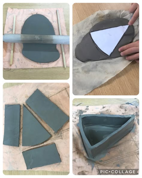 Year 6 designed their own slice of cake and made it in clay. We learnt about a triangular prism and building it in clay. Clay Slice Of Cake, Clay Cake Slice, Ceramic Cake Slice, Baking Clay Ideas, Slab Clay Projects, Air Dry Clay Cake, Clay Project Ideas, Clay Cake, Triangular Prism