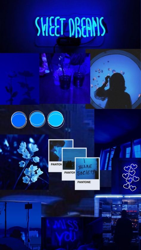 Wallpaper Collages, Dark Blue Aesthetic, Blue Aesthetics, Thug Girl, Moodboard Ideas, See World, Blue Wallpaper Iphone, Blue Iphone, Blue Neon