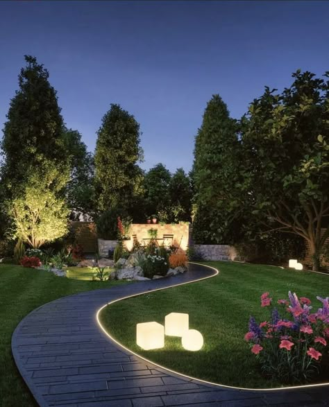 Aesthetic Gardens, Modern Backyard Landscaping, Garden Wallpaper, Deco Luminaire, Modern Backyard, Outdoor Gardens Design, Front Yard Garden, Outdoor Lights, Backyard Patio Designs