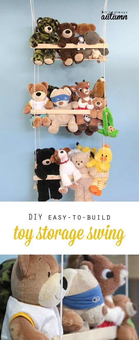 Diy Playroom, Diy Toy Storage, Toy Storage Solutions, Smart Toys, Storage Kids Room, Creative Organization, Ideas Hogar, Diy Simple, Stuffed Animal Storage