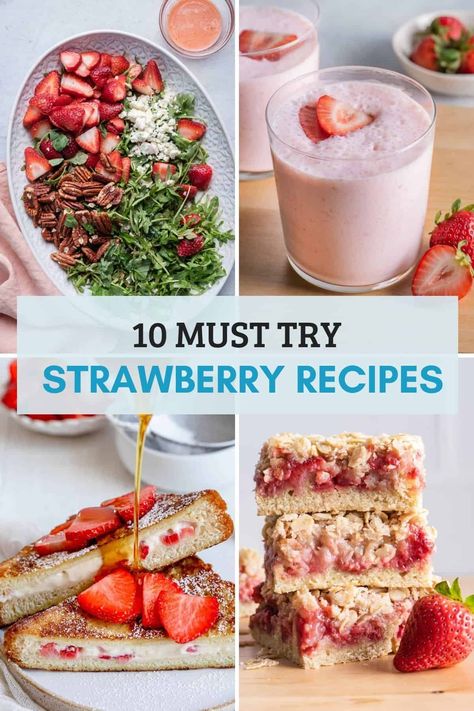 Breakfast With Fresh Strawberries, Strawberry Brunch, Breakfast With Strawberries Easy, Strawberry Breakfast Ideas, Healthy Recipes Using Fresh Strawberries, Strawberry Breakfast Recipes Healthy, Things To Make With Strawberries Healthy, Strawberry Breakfast Recipes, Strawberry Banana Bread Recipe