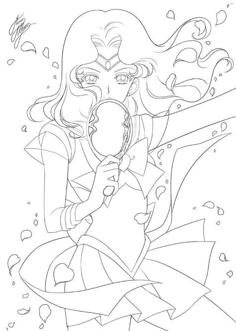 Sailor Moon Coloring Pages, Manga Coloring Book, Cartoon Character Tattoos, Sailor Moon Fan Art, Sailor Moon Cosplay, Adult Coloring Designs, Sailor Neptune, Sailor Moon Manga, Sailor Moon Wallpaper