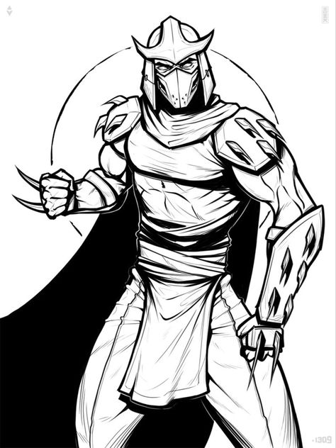 Drawing Ninja, Shredder Tmnt, Ninja Turtles Shredder, Ninja Turtle Coloring Pages, Turtle Coloring, Turtle Coloring Pages, Coloring Drawing, Teenage Mutant Ninja Turtles Artwork, Teenage Mutant Ninja Turtles Art