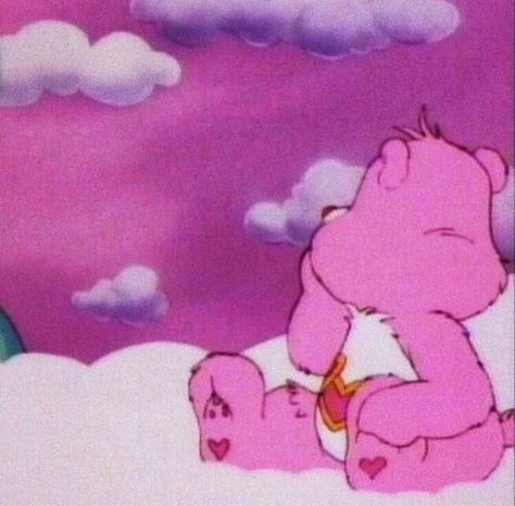 Love A Lot Bear Aesthetic, Care Bears Aesthetic, Bears Aesthetic, Love A Lot Bear, Bear Icon, Bear Aesthetic, Care Bears Vintage, Purple Valentine, Dope Cartoons