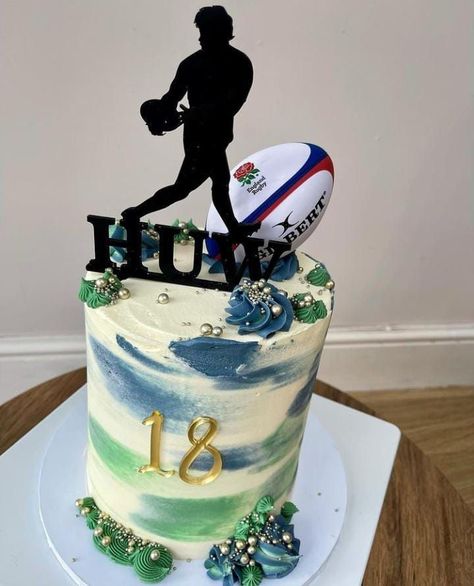 Rugby Themed Cakes, Rugby Cakes For Men, Rugby Cakes For Boys, Rugby Cake Ideas, Rugby Birthday Cake, Music Cake Ideas, Boys 16th Birthday Cake, Couple Snaps, 50th Birthday Cakes For Men