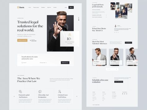 Lawyer website design by Muhammad Shofiuddoula on Dribbble Lawyer Website Design, Law Firm Website Design, Lawyer Website, Ui Design Principles, Web Design Websites, Service Website, Agency Website Design, Website Landing Page, Professional Website Design