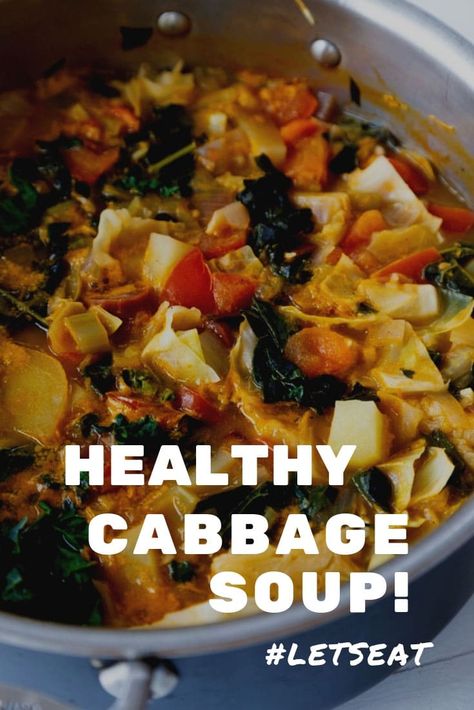 Cabbage Kale Soup, Cabbage And Kale Soup, Kale And Cabbage Soup, Healthy Cabbage Soup, Vegetarian Vegetable Soup, Easy Cabbage Soup, Winter Vegetable Soup, Cabbage Soup Diet, Kale Soup