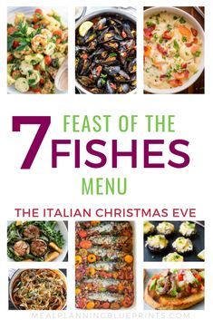 The Feast of the Seven Fishes menu: one of my favorite Christmas Eve traditions! Here are some delicious (and easy!) Feast of the Seven Fishes recipes if you're hosting this traditional Italian Christmas Eve dinner this year! #christmaseve #7fishes #italianchristmas #mealplanningblueprints Italian Christmas Eve Dinner, Christmas Eve Dinner Menu, Feast Of 7 Fishes, Italian Fish Recipes, Italian Christmas Eve, Feast Of Seven Fishes, Italian Christmas Dinner, Feast Of The Seven Fishes, Easy Christmas Dinner