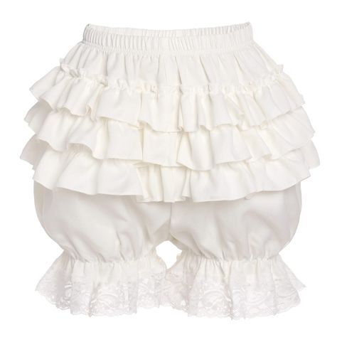 PRICES MAY VARY. ❀ Style - This kawaii ruffle shorts can be matched with a Victorian blouse or skirt as bloomers or petticoat underskirt. This can be your daily wear pants or pajamas. ❀ Material - This kawaii lolita bloomers is made of breathable and comfy jacquard. Not wrinkle easily, not see through, and not sultry. It's soft and comfortable to wear. ❀ Design - Layered pleated stereo perception, puffy lace ruffles hem. Bow knot attached on the waist. Lace decorated by the hem of bloomers. It's Pumpkin Shorts, Pumpkin Pants, Ruffles Design, Victorian Cosplay, Kawaii Shorts, Victorian Blouse, Ruffle Bloomers, Seersucker Fabric, Gothic Steampunk