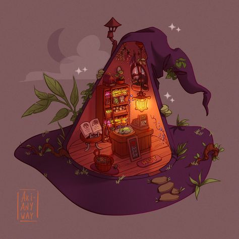 Shocked Eyes, Potion Shop, Witch Hut, Characters Inspiration Drawing, Pretty Please, Isometric Art, Witch House, Fairytale Art, Witch Art