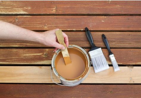 7 Steps for Staining Pressure Treated Wood (the Correct Way) Staining Pressure Treated Wood, Deck Stain Colors, Cedar Stain, Lime Paint, Bob Vila, Pressure Treated Wood, Staining Deck, Paint Thinner, Deck Boards