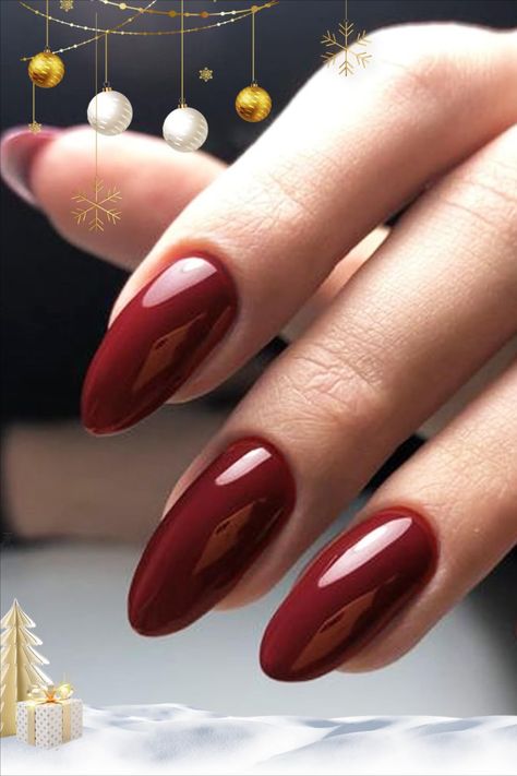 These GLAMERMAID burgundy press-on nails are perfect for a bold, festive look! 🎄✨ Great for Christmas parties or everyday wear 💅  #GLAMERMAIDNails #ChristmasManicure #BurgundyNails #AlmondShape #ReusableNails #HolidayStyle #GlossyFinish #FestiveGlam #QuickAndChic #NailInspo#ad Christmas Burgundy Nails, Nail Medium, Christmas Burgundy, Short Stiletto, Christmas Manicure, Gel Glue, Nail Acrylic, Medium Almond, Burgundy Nails