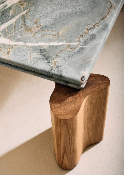 The Expert - Ledge Coffee Table - Verde Sarah Sherman, The Ledge, Organic Wood, Furniture Details, Contemporary Interior Design, Stone Top, The Expert, Casegoods, Furniture Design Modern