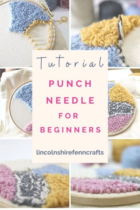 Punch Needle Diy Videos, Punch Needles Tutorial, Punch Needle Stitches Types, Punch Needle How To Start, Needle Punching For Beginners, Needle Punch Embroidery Tutorials, Different Punch Needle Stitches, Patterns For Punch Needle, Punch Needle Tutorials