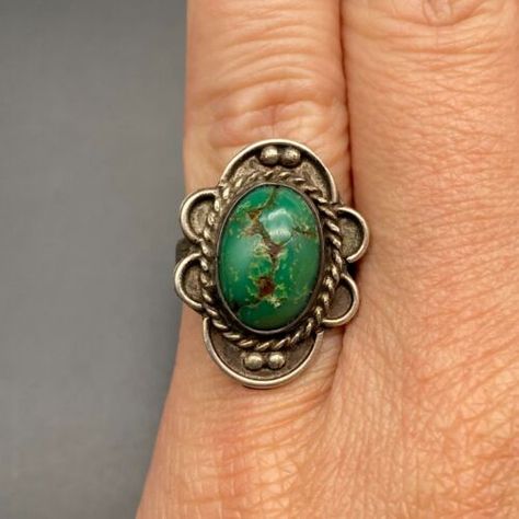 Vintage Hallmarked Turquoise Ring For Collectors, Vintage Silver Turquoise Collectible Ring, Vintage Navajo Jewelry, Vintage Sterling Silver Hallmarked Turquoise Ring, Vintage Navajo Earrings, Vintage Turquoise Ring Navajo, Navajo Turquoise, Navajo Jewelry, Vintage Navajo