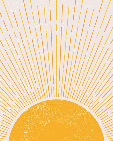 Sunburst Art, Sun Poster, Sun Wall Art, Sun Painting, Rise Art, Light Aesthetic, Circle Print, Arte Van Gogh, Boho Sun