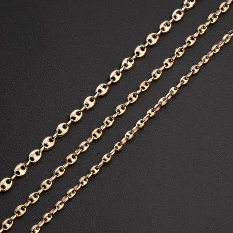 Women's Puffed Gucci Link Chain 14K Yellow Gold - Hollow Gucci Link Chain, Link Chain Necklace, Chain Link Necklace, Link Chain, Chain Necklace, Yellow Gold, Gucci, Chain, Yellow