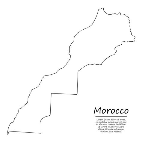 Facile contour carte de Maroc, dans esquisser ligne style Map Of Morocco, Morocco Map, Maps Aesthetic, Travel Book, Map Art, Morocco, Presentation, Map, Quick Saves