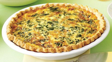 Basic Quiche Recipe, Spinach Quiche Recipes, Pie Crust Recipe Easy, Fun Breakfast, Martha Stewart Recipes, Spinach Quiche, Perfect Brunch, Quiche Recipes, Pie Dough