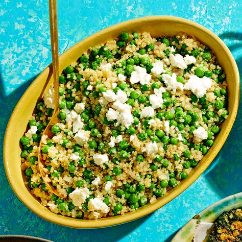 Quinoa with Peas & Lemon Eating Well Recipes, Vegetarian Nutrition, Inflammatory Recipes, Inflammatory Diet, Frozen Vegetables, Quinoa Recipes, Mediterranean Diet Recipes, Vegetable Sides, How To Cook Quinoa