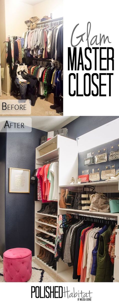 Diy Master Closet, Bedroom Closet Organization, Master Closet Organization, Closet Organization Ideas, Casa Clean, Closet Remodel, Dream Closets, Organization Diy, Bedroom Closet