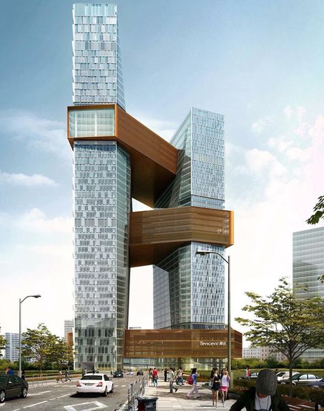 Amazon Building, Dancing Building, Sky Bridge, High Building, Architectural Rendering, Unusual Buildings, Skyscraper Architecture, Tower Design, Amazing Buildings