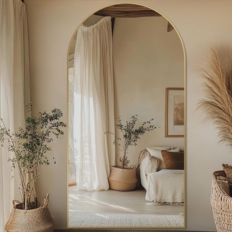 Full Length Mirror, 81""X41"" Oversized Arched Mirror Large Standing Mirror, Tall Mirror Body Floor Large Standing Mirror, Mirror Body, Tall Mirror, Arched Mirror, Standing Mirror, Length Mirror, Full Length Mirror, Floor Mirror, Living Furniture