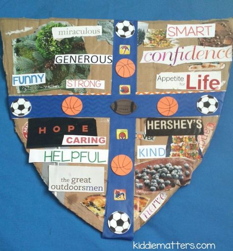 self-esteem shield activity Amuse Journey, Self Esteem Kids, Making A Collage, Play Therapy Activities, Kids Coping Skills, Ice Berg, Mental Health Week, Entertaining Kids, Positive Self Esteem