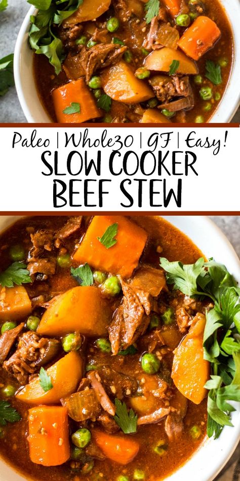 Paleo Crockpot Recipes Easy, Non Dairy Crock Pot Recipes, Easy Paleo Crockpot Meals, Wheat Dairy Free Recipes, Paleo Stew Beef Recipes, Whole 30 Recipes Dinner Crockpot, Paleo Slow Cooker Soup, Hearty Whole 30 Recipes, Paleo Vegetable Beef Soup